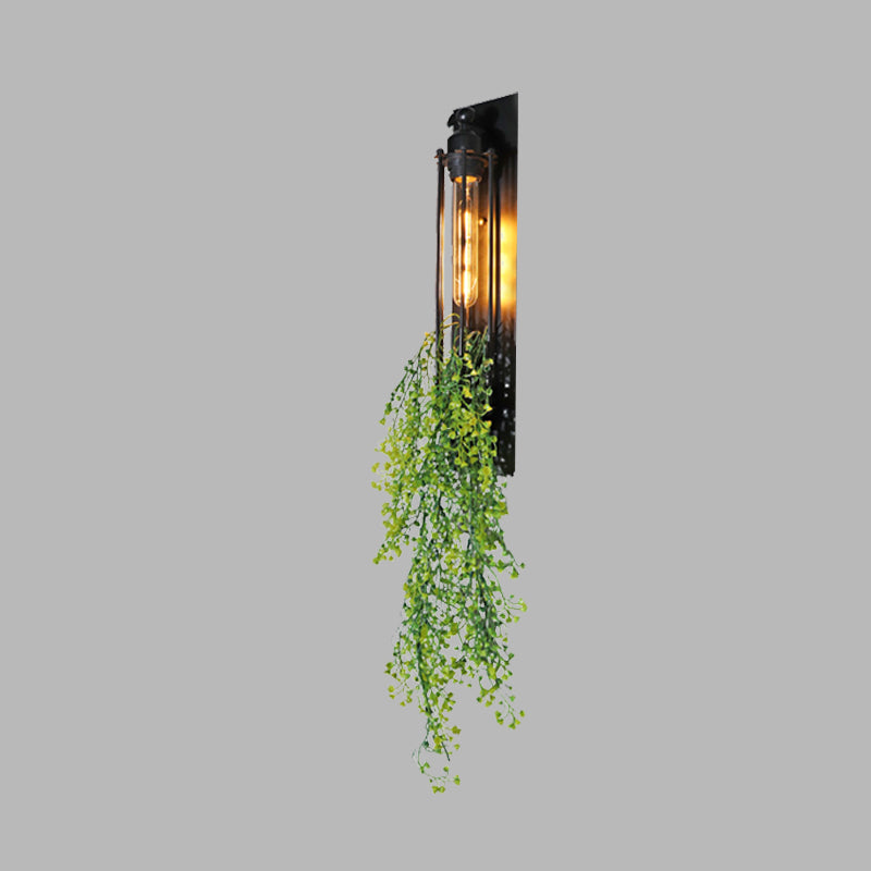 Frendorf | Tubular Cage Corridor Wall Lighting Farm Iron 1-Head Gelb und Grün/Weiß/Lila und Weiß Wandleuchte mit Kunstblume