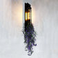 Frendorf | Tubular Cage Corridor Wall Lighting Farm Iron 1-Head Gelb und Grün/Weiß/Lila und Weiß Wandleuchte mit Kunstblume