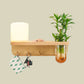 Frendorf | Frosted Glass Wood Wall Light Cylindrical 1-Bulb Industrial Wall Sconce Lamp with Plant Container