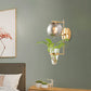 Frendorf | Gold/Black Globe Wandleuchte Antik Creme/Rauchgrau Glas 1-Kopf Schlafzimmer Wandlampe mit Klarglas Pflanzentasse
