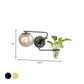 Frendorf | Globale Schlafzimmer Wandleuchte Industriell Creme/Rauchgrau Glas 1 Kopf Schwarz/Gold Wandlicht mit Klarglas Pflanzenbecher
