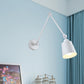 Frendorf | 2-Joint Swing Arm Wandlamp Nordic IJzer Enkel Zwart/Wit Sconces Verlichting met Tapse Schaduw