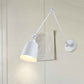Frendorf | 2-Joint Swing Arm Wandlamp Nordic IJzer Enkel Zwart/Wit Sconces Verlichting met Tapse Schaduw