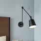 Frendorf | 2-Joint Swing Arm Wandlamp Nordic IJzer Enkel Zwart/Wit Sconces Verlichting met Tapse Schaduw