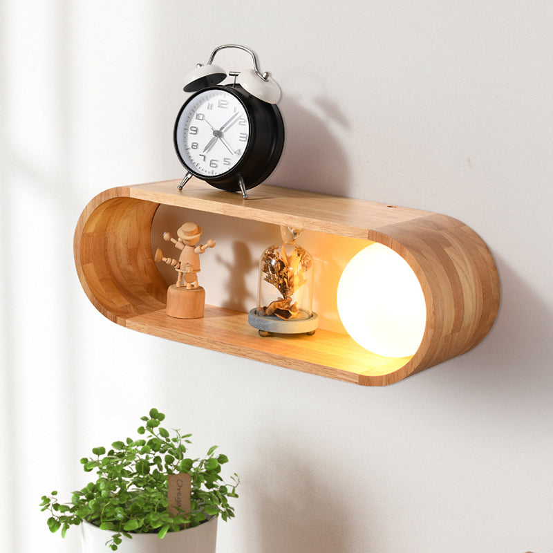 Frendorf | Fillet/Rechte Hoek Rechte Wandlamp Nordic Hout 1 Kop Nachtkastje Opbouw Wandlamp met Rekfunctie