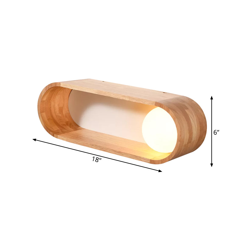 Frendorf | Fillet/Rechte Hoek Rechte Wandlamp Nordic Hout 1 Kop Nachtkastje Opbouw Wandlamp met Rekfunctie