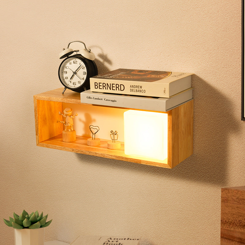 Frendorf | Fillet/Rechte Hoek Rechte Wandlamp Nordic Hout 1 Kop Nachtkastje Opbouw Wandlamp met Rekfunctie