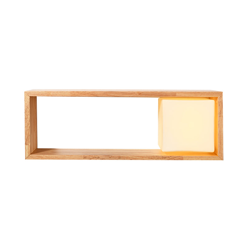 Frendorf | Fillet/Rechte Hoek Rechte Wandlamp Nordic Hout 1 Kop Nachtkastje Opbouw Wandlamp met Rekfunctie