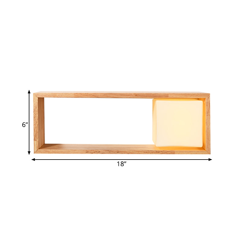 Frendorf | Fillet/Rechte Hoek Rechte Wandlamp Nordic Hout 1 Kop Nachtkastje Opbouw Wandlamp met Rekfunctie