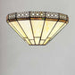 Frendorf | Art Glass Halb-Globus Wandleuchte Tiffany-Stil 1 Licht Wandleuchte in Beige/Amber für Wohnzimmer