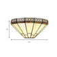 Frendorf | Art Glass Halb-Globus Wandleuchte Tiffany-Stil 1 Licht Wandleuchte in Beige/Amber für Wohnzimmer