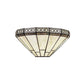 Frendorf | Art Glass Halb-Globus Wandleuchte Tiffany-Stil 1 Licht Wandleuchte in Beige/Amber für Wohnzimmer