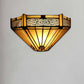 Frendorf | Art Glass Halb-Globus Wandleuchte Tiffany-Stil 1 Licht Wandleuchte in Beige/Amber für Wohnzimmer