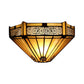 Frendorf | Art Glass Halb-Globus Wandleuchte Tiffany-Stil 1 Licht Wandleuchte in Beige/Amber für Wohnzimmer