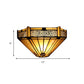 Frendorf | Art Glass Halb-Globus Wandleuchte Tiffany-Stil 1 Licht Wandleuchte in Beige/Amber für Wohnzimmer