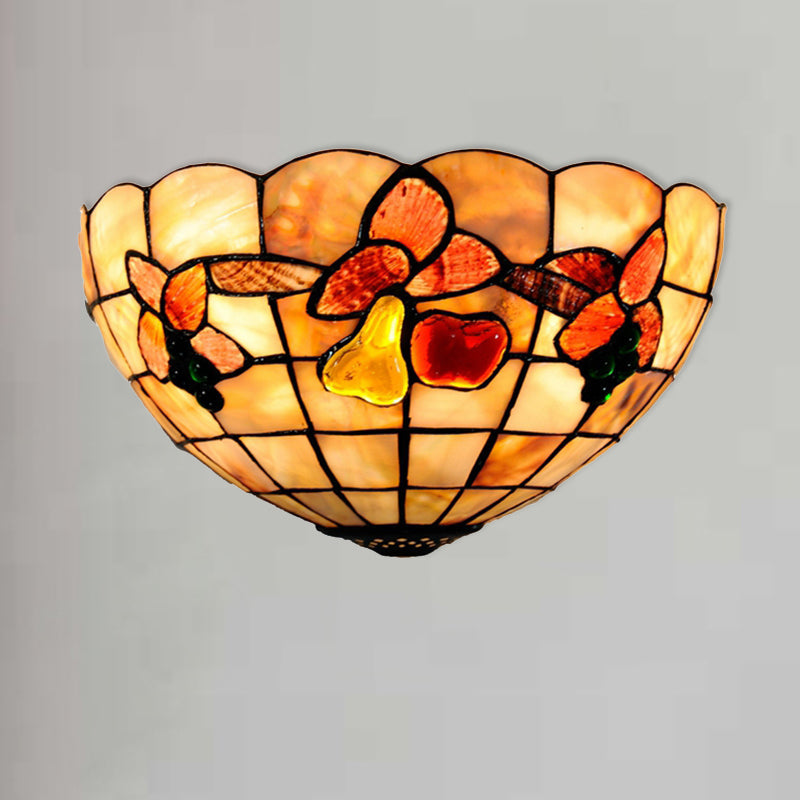 Frendorf | Petal Eetkamer Wandlamp met Fruits Shell Tiffany Antieke Wandlamp in Beige voor Hotel