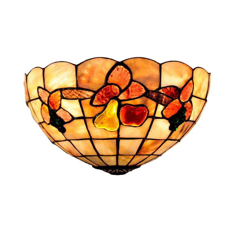 Frendorf | Petal Eetkamer Wandlamp met Fruits Shell Tiffany Antieke Wandlamp in Beige voor Hotel