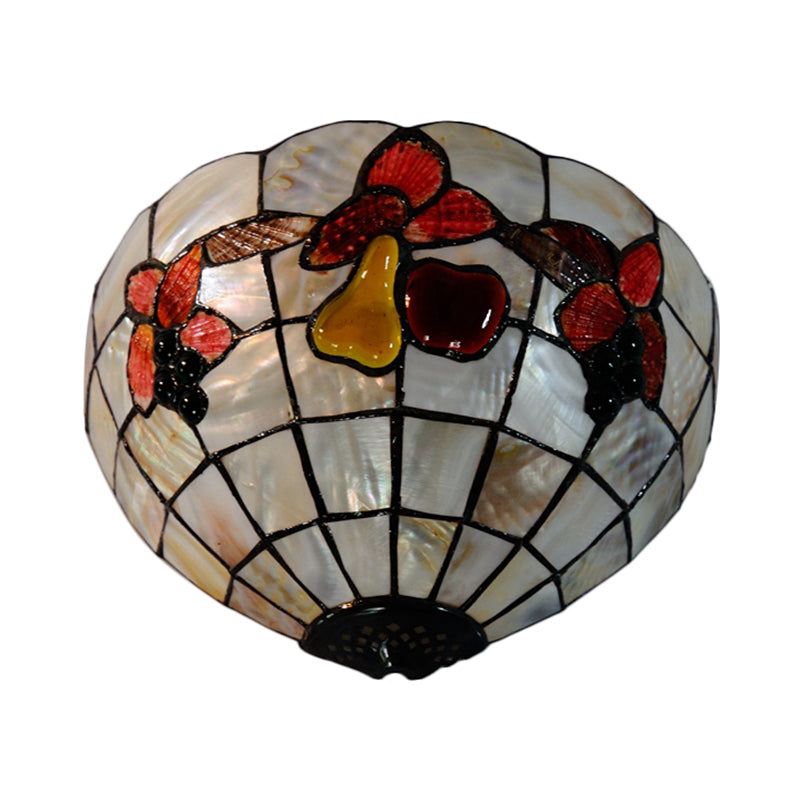Frendorf | Petal Eetkamer Wandlamp met Fruits Shell Tiffany Antieke Wandlamp in Beige voor Hotel