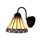 Frendorf | Cone Wandlamp Tiffany Blauw-Wit Glas 1 Hoofd Zwarte Sconces Verlichting voor Slaapkamer