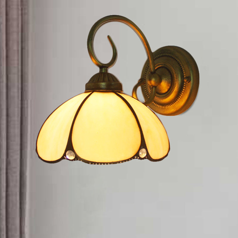 Frendorf | Art Glass Petal Wandlamp Eén Licht Tiffany Traditionele Wandlamp in Beige voor Keuken