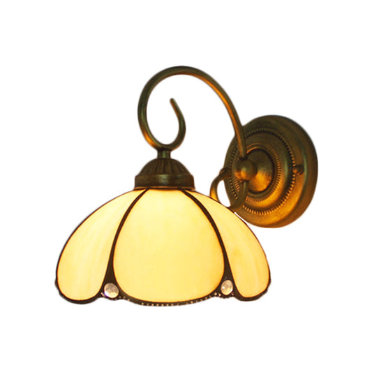 Frendorf | Art Glass Petal Wandlamp Eén Licht Tiffany Traditionele Wandlamp in Beige voor Keuken