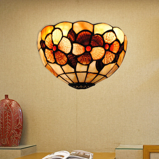 Frendorf | Shell Desert Rose Wandlamp met Halve Cirkel Vorm Tiffany Stijl Wandlamp in Beige voor Hotel Restaurant