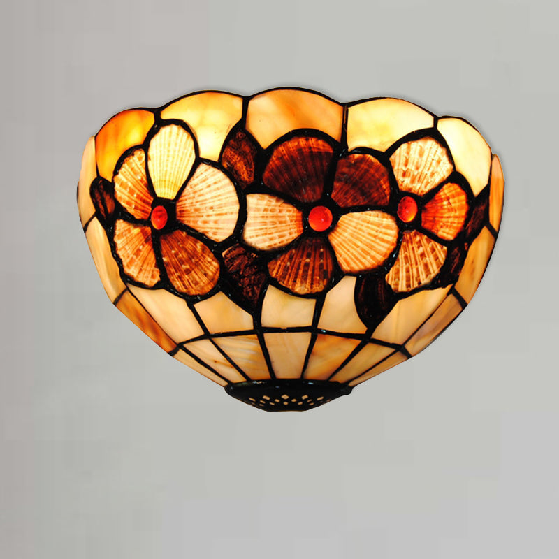 Frendorf | Shell Desert Rose Wandlamp met Halve Cirkel Vorm Tiffany Stijl Wandlamp in Beige voor Hotel Restaurant