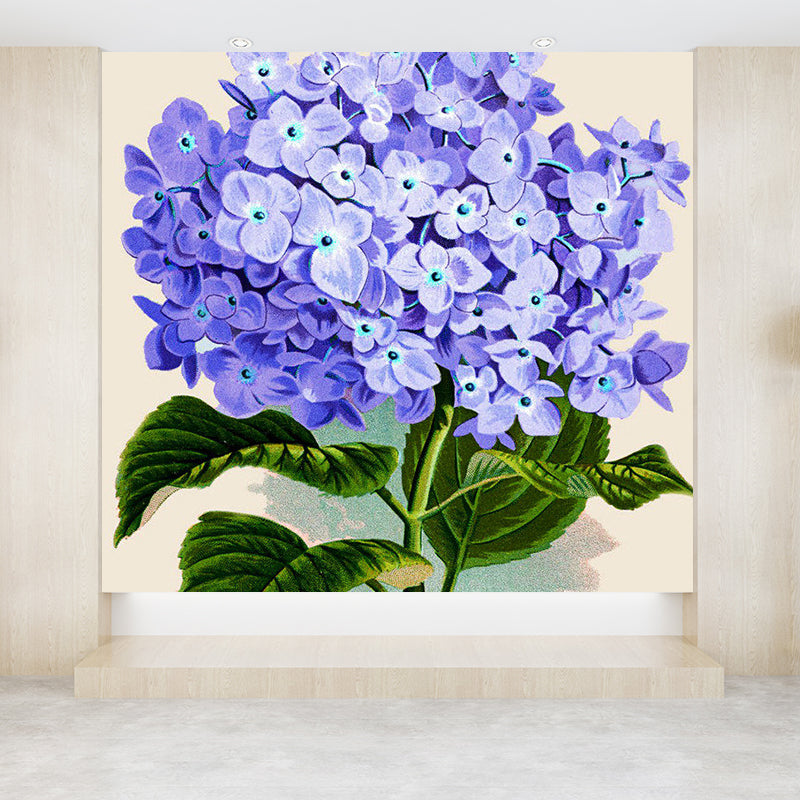 Frendorf | Blauwe Hedendaagse Muurschildering Behang Gigantische Bloem Gedrukt Wandbedekking voor Eetkamer