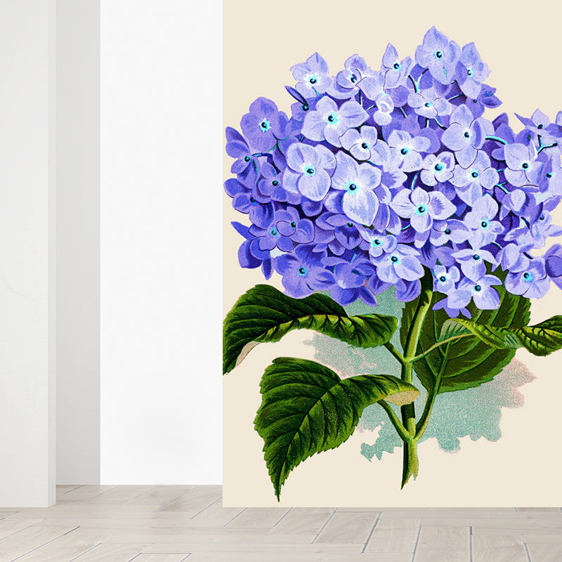 Frendorf | Blauwe Hedendaagse Muurschildering Behang Gigantische Bloem Gedrukt Wandbedekking voor Eetkamer