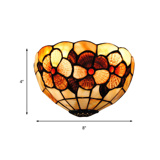 Frendorf | Shell Desert Rose Wandlamp met Halve Cirkel Vorm Tiffany Stijl Wandlamp in Beige voor Hotel Restaurant