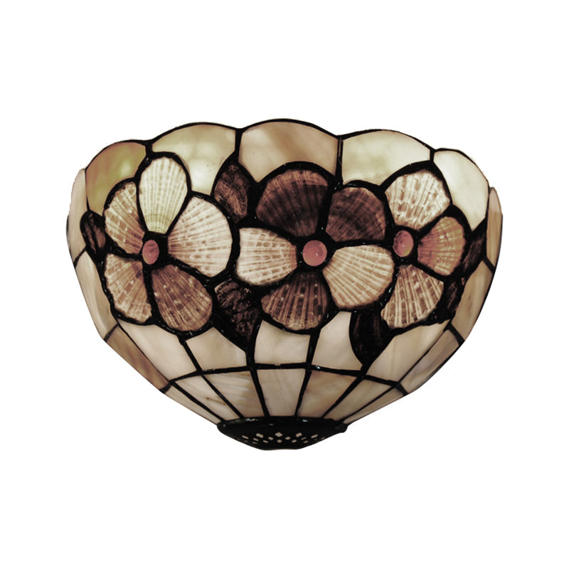 Frendorf | Shell Desert Rose Wandlamp met Halve Cirkel Vorm Tiffany Stijl Wandlamp in Beige voor Hotel Restaurant
