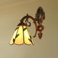 Frendorf | Blad Corridor Wandlamp met Gegraven Basis Glas 1 Lichts Tiffany Wandlamp in Beige