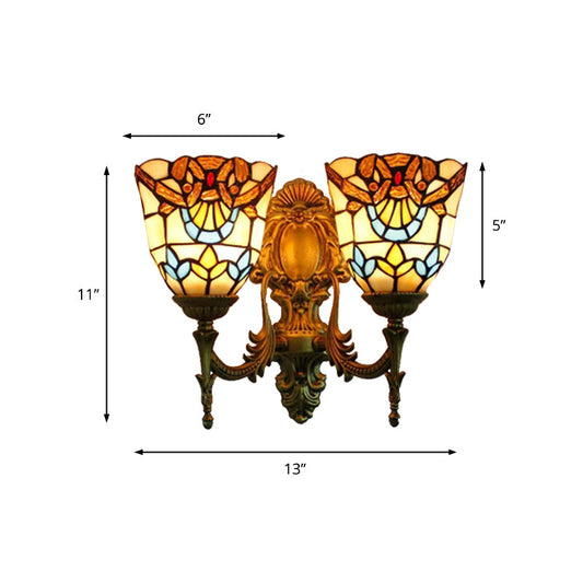Frendorf | Victoriaanse Bell Wandmontage Verlichting Geweven Glas 2 Koppen Wandlamp voor Eetkamer
