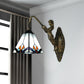 Frendorf | Pyramid White Glass Wandlamp Fixture Tiffany 1 Hoofd Antiek Brons Wandverlichting