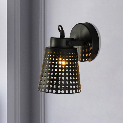 Frendorf | Steel Wandlamp met Hol Ontwerp Industrie 1/2/3-Kops Binnen Draaiende Wandlamp in Zwart