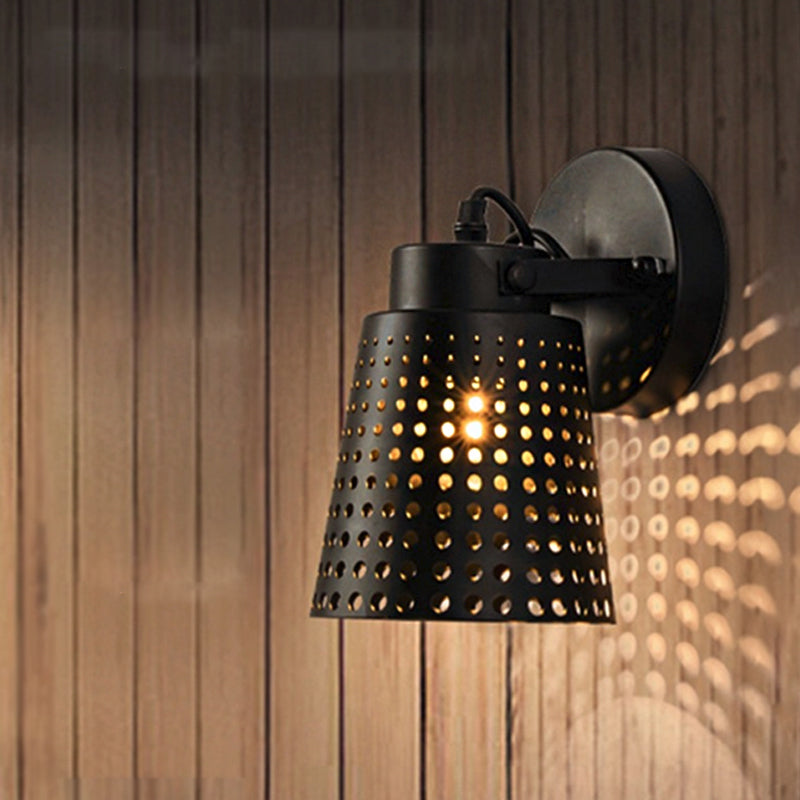Frendorf | Steel Wandlamp met Hol Ontwerp Industrie 1/2/3-Kops Binnen Draaiende Wandlamp in Zwart