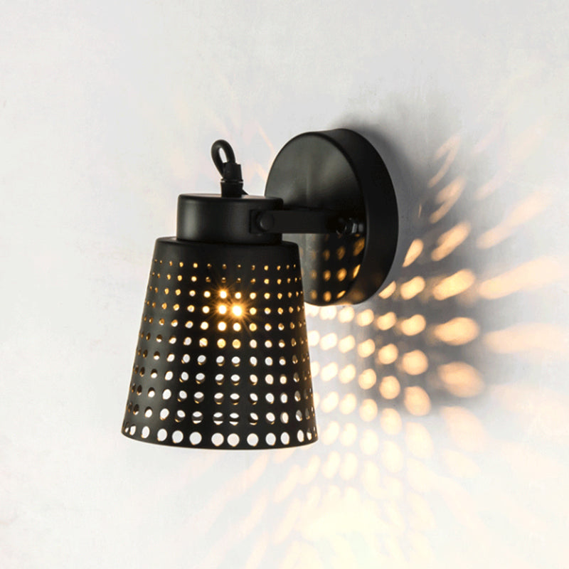 Frendorf | Steel Wandlamp met Hol Ontwerp Industrie 1/2/3-Kops Binnen Draaiende Wandlamp in Zwart
