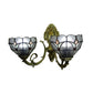 Frendorf | Art Glass Bowl Wandlamp Café Restaurant 2-Lamps Tiffany Klassisch Klare Wandlampe für Eingangstür