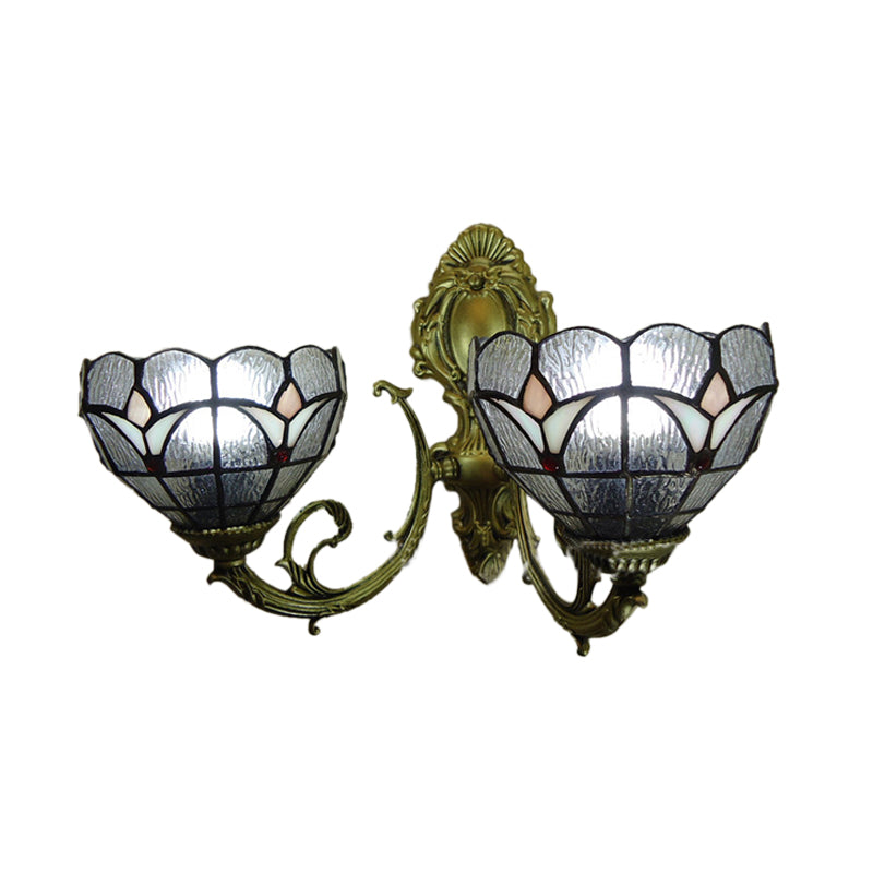 Frendorf | Art Glass Bowl Wandlamp Café Restaurant 2-Lamps Tiffany Klassisch Klare Wandlampe für Eingangstür