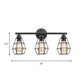 Frendorf | Gekooide Schaduw Badkamer Wandlamp Sconces Industriële Stijl Metaal 3 Lichten Zwart Wandmontage Licht