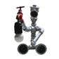 Metallic Sitzender Roboter Tischleuchte mit Wasserhahn Deco Steampunk 1 Licht Kinderzimmer Tischleuchte in Bronze/Silber