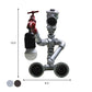 Metallic Sitzender Roboter Tischleuchte mit Wasserhahn Deco Steampunk 1 Licht Kinderzimmer Tischleuchte in Bronze/Silber