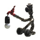 Metallic Sitzender Roboter Tischleuchte mit Wasserhahn Deco Steampunk 1 Licht Kinderzimmer Tischleuchte in Bronze/Silber