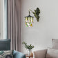 Frendorf | Zylinder Wandleuchte Tiffany Beige Glas 1 Kopf Flur Wandmontierte Lampe mit Blumenmuster