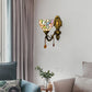 Frendorf | Schlafzimmer Blossom Bird Wandlampe Buntglas 1 Kopf Wand sconce mit Achat Deco in Antikmessing