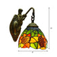 Frendorf | Oranje Glazen Zonnebloem Wandlamp Tiffany 1 Hoofds Antique Messing Wandbevestigde Verlichtingsarmatuur
