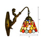 Frendorf | Antieke Messing 1 Hoofd Wandlamp Bevestiging Tiffany Multicolor Geartonken Glas Uitlopende Wandlamp