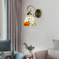 Frendorf | Rose Glasmalerei Wandlicht Leuchte Tiffany 1 Kopf Antik Bronze Wandleuchte Beleuchtung