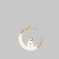 Frendorf | AstroMoon Kinder LED Pendelleuchte | Kreatives Astronautendesign | Mondlicht | Stimmungsvolle Beleuchtung