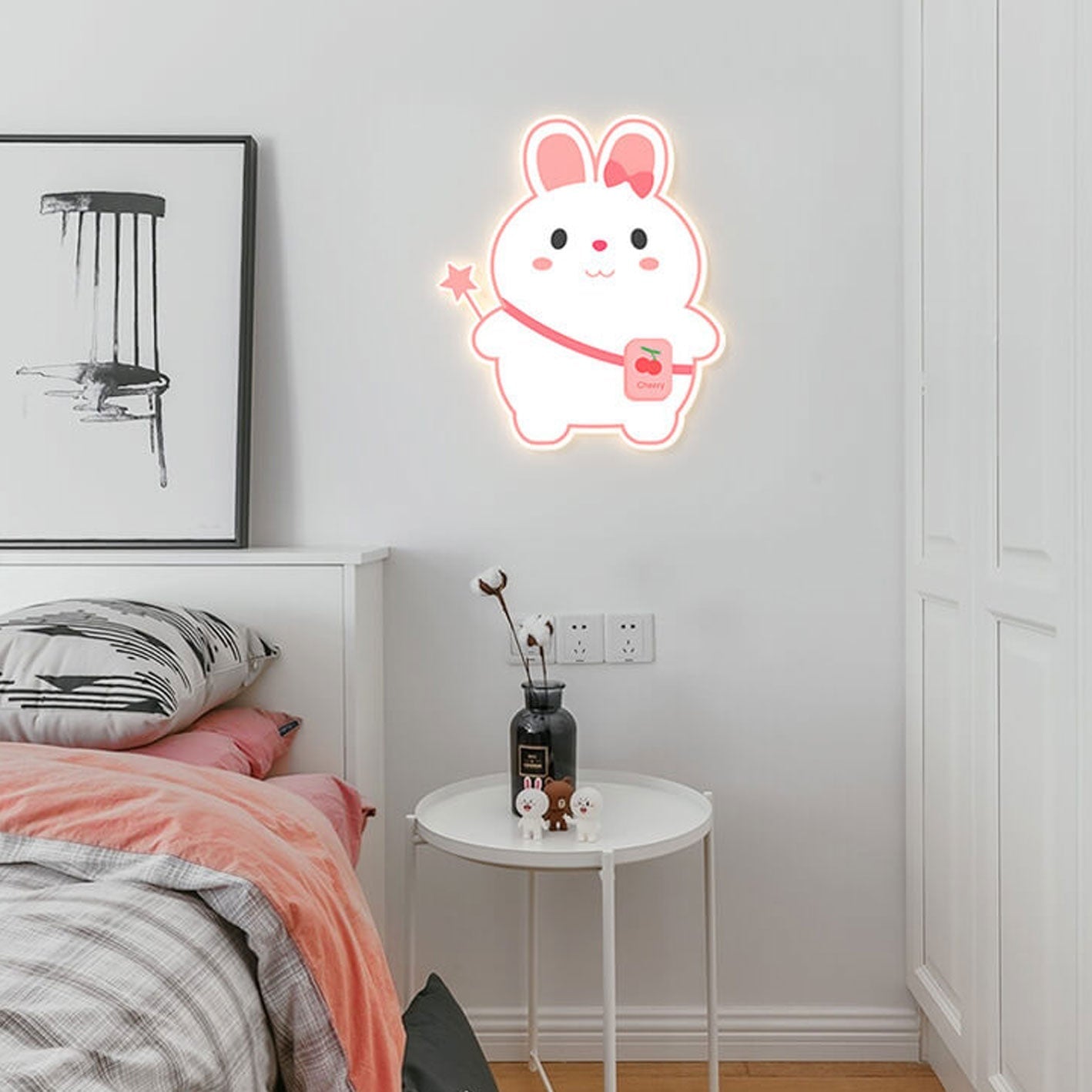 Frendorf | GlowBunny LED Kinder Wandleuchte | Kreatives Design | Einhorn & Hase | Dimmbar & Modern